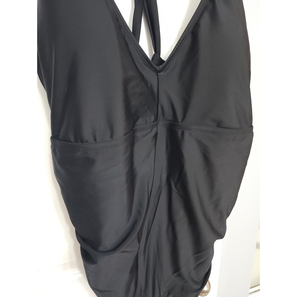 Miraclesuit Black One Piece Swimsuit Style 5533091 Size 4X Ruffle Ruched - Picture 2 of 9